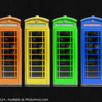 Buy canvas prints of Rainbow London phone booths by Delphimages Art