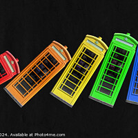 Buy canvas prints of Rainbow phone boxes, domino effect by Delphimages Art