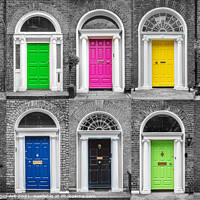 Buy canvas prints of Dublin. Collection of colourful georgian doors by Delphimages Art