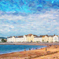 Buy canvas prints of Exmouth beach in summer, Devon, UK by Delphimages Art