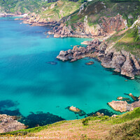 Buy canvas prints of Icart point panorama in Guernsey, Channel Islands by Delphimages Art
