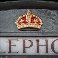 Buy canvas prints of Royal crown on a telephone box in Bath by Delphimages Art
