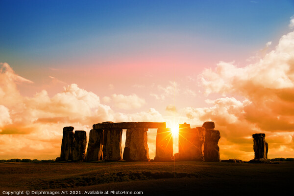 Stonehenge at sunset Picture Board by Delphimages Art