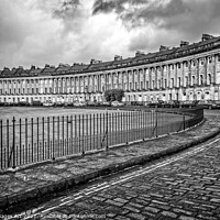 Buy canvas prints of Royal crescent in Bath, Somerset, black and white by Delphimages Art