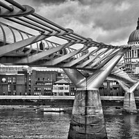 Buy canvas prints of London. Millenium bridge and St Paul's cathedral by Delphimages Art