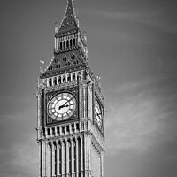 Buy canvas prints of Big Ben black and white, London UK by Delphimages Art