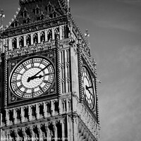 Buy canvas prints of Big Ben in London, black and white by Delphimages Art