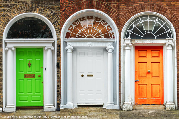 Patriot doors in Dublin, irish flag colours Picture Board by Delphimages Art