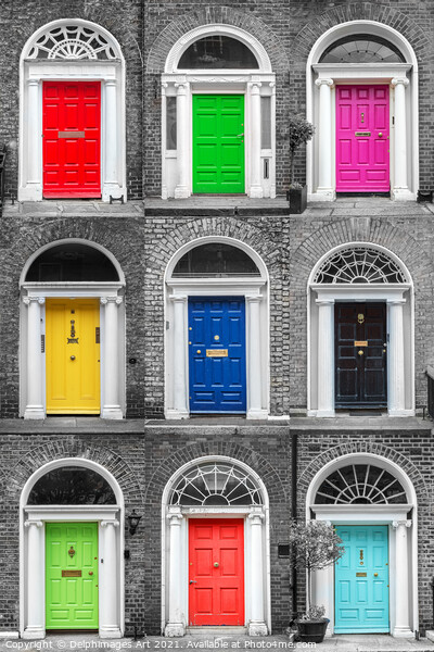 Dublin, Ireland. Collection of georgian doors Picture Board by Delphimages Art