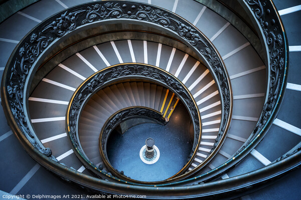 Vatican Bramante spiral staircase Picture Board by Delphimages Art