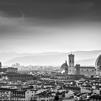 Buy canvas prints of Florence Duomo black and white, Italy by Delphimages Art