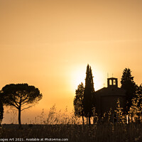Buy canvas prints of Tuscany Italy. Vitaleta Chapel at sunset by Delphimages Art