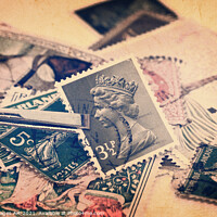Buy canvas prints of Queen Elizabeth II stamp collection by Delphimages Art