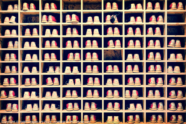 Collection of bowling shoes Picture Board by Delphimages Art