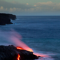 Buy canvas prints of Lava flowing into the sea by Dirk Rüter