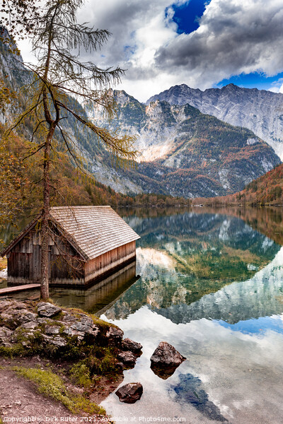 Boat house at the Obersee Picture Board by Dirk Rüter