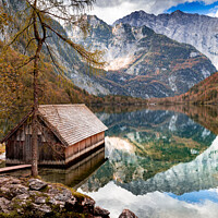 Buy canvas prints of Boat house at the Obersee by Dirk Rüter