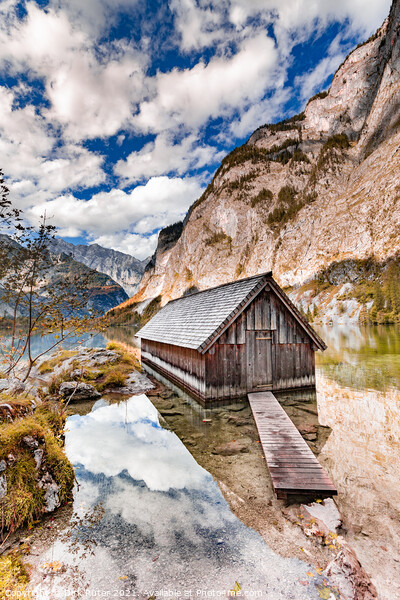 Boat house at the Obersee Picture Board by Dirk Rüter