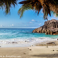 Buy canvas prints of Tropical beach on La Digue by Dirk Rüter