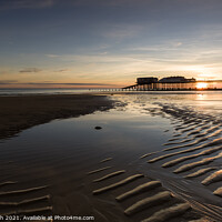 Buy canvas prints of Washboard. Cromer Pier Sunrise by Martin Tosh