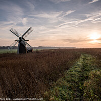 Buy canvas prints of Rising. Dawn at Herringfleet mill by Martin Tosh