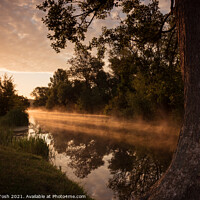 Buy canvas prints of River Stour - sun through the mist on the river by Martin Tosh
