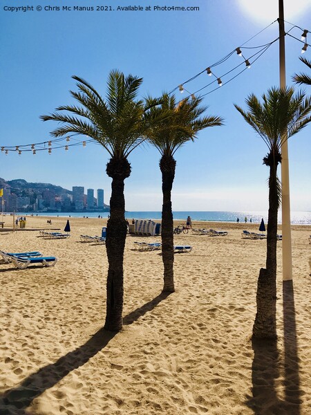 Benidorm Levante Beach in Spain Picture Board by Chris Mc Manus