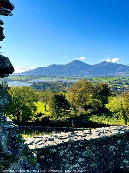 Mourne Mountains Newcastle from the castle Picture Board by Chris Mc Manus