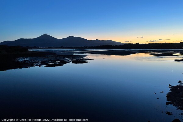 Majestic Sunset Over the Mourne Mountains Picture Board by Chris Mc Manus