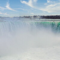 Buy canvas prints of Canada, Scenic Niagara Waterfall, Horseshoe Falls, Canadian side by Elijah Lovkoff