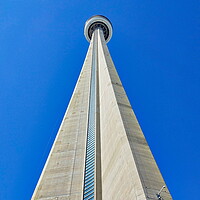 Buy canvas prints of Famous CN Tower overlooking Ontario lake by Elijah Lovkoff