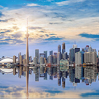 Buy canvas prints of Toronto skyline from Ontario lake by Elijah Lovkoff