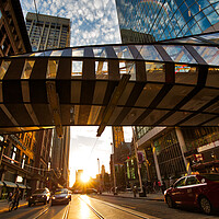 Buy canvas prints of  Toronto financial district skyline by Elijah Lovkoff