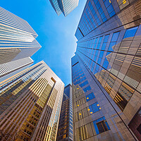 Buy canvas prints of Financial district skyline and modern architecture by Elijah Lovkoff