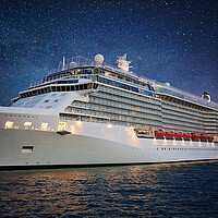Buy canvas prints of Cruise ship heading to vacation by Elijah Lovkoff
