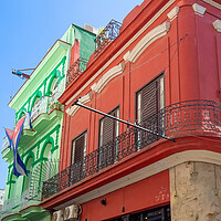 Buy canvas prints of Scenic colorful Old Havana streets in historic city center by Elijah Lovkoff