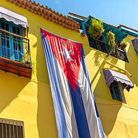 Buy canvas prints of Scenic colorful Old Havana streets in historic city center of Havana Vieja near Paseo El Prado and Capitolio by Elijah Lovkoff