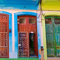 Buy canvas prints of Scenic colorful Old Havana streets in historic city center (Hava by Elijah Lovkoff