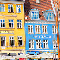 Buy canvas prints of Copenhagen, Denmark, Famous Nyhavn (New Harbour)  by Elijah Lovkoff