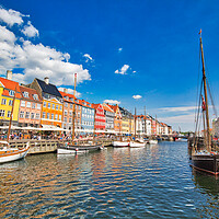 Buy canvas prints of Copenhagen, Denmark-2 August, 2018: Famous scenic Nyhavn bay and by Elijah Lovkoff