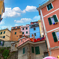Buy canvas prints of Italy, Beautiful colorful Vernazza streets in Cinque Terre by Elijah Lovkoff