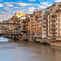 Buy canvas prints of Scenic beautiful Ponte Vecchio bridge in Florence historic city center by Elijah Lovkoff