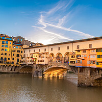 Buy canvas prints of Scenic beautiful Ponte Vecchio bridg in Florernce by Elijah Lovkoff