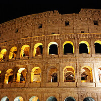 Buy canvas prints of Famous coliseum of Rome at night by Elijah Lovkoff