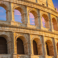 Buy canvas prints of Famous Coliseum (Colosseum) of Rome at early sunset by Elijah Lovkoff