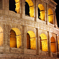 Buy canvas prints of Famous coliseum of Rome at night by Elijah Lovkoff