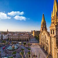 Buy canvas prints of Guadalajara, Jalisco, Mexico, Central Landmark Cathedral by Elijah Lovkoff
