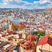 Buy canvas prints of Guanajuato, scenic city lookout and panoramic views from city fu by Elijah Lovkoff