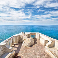 Buy canvas prints of Famous Mazatlan sea promenade (El Malecon) with ocean lookouts by Elijah Lovkoff