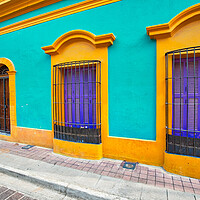 Buy canvas prints of Mexico, Mazatlan, Colorful old city streets in historic city center by Elijah Lovkoff